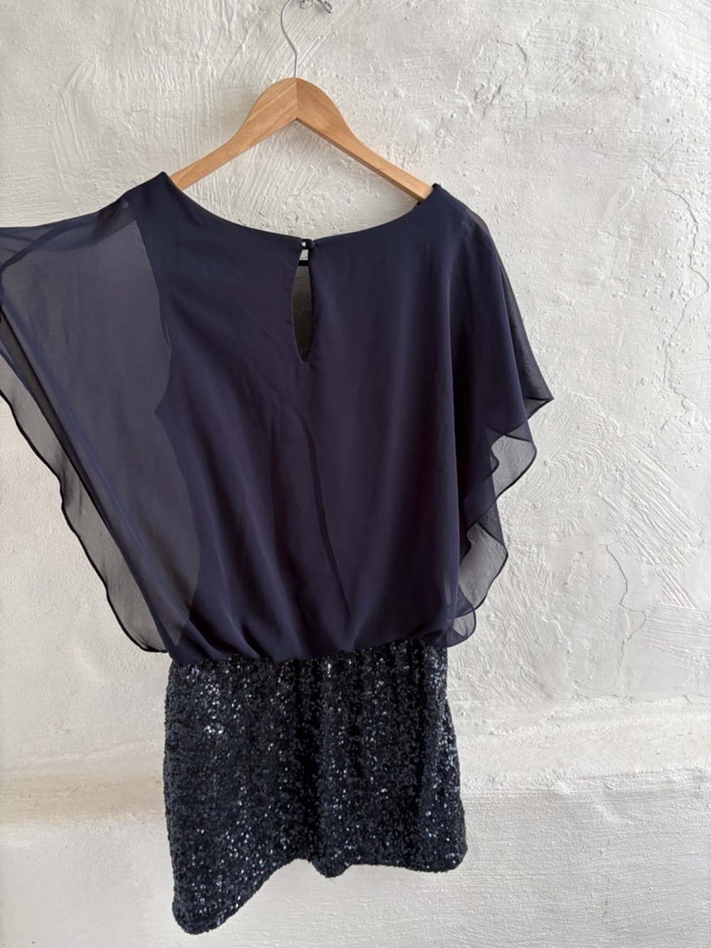 Xscape cocktail chiffon capelet overlay dress - Picture 7 of 12